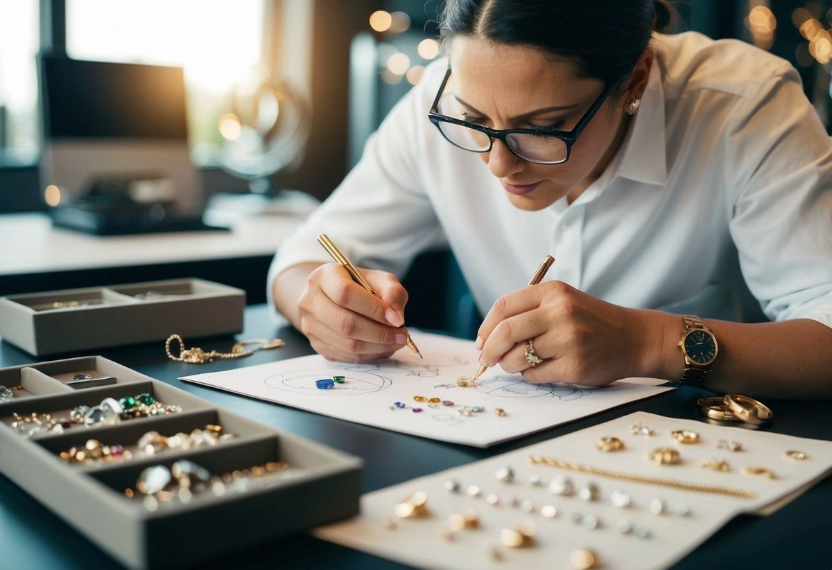 Modern jewelry business and manufacturing industry with fine jewelry collection